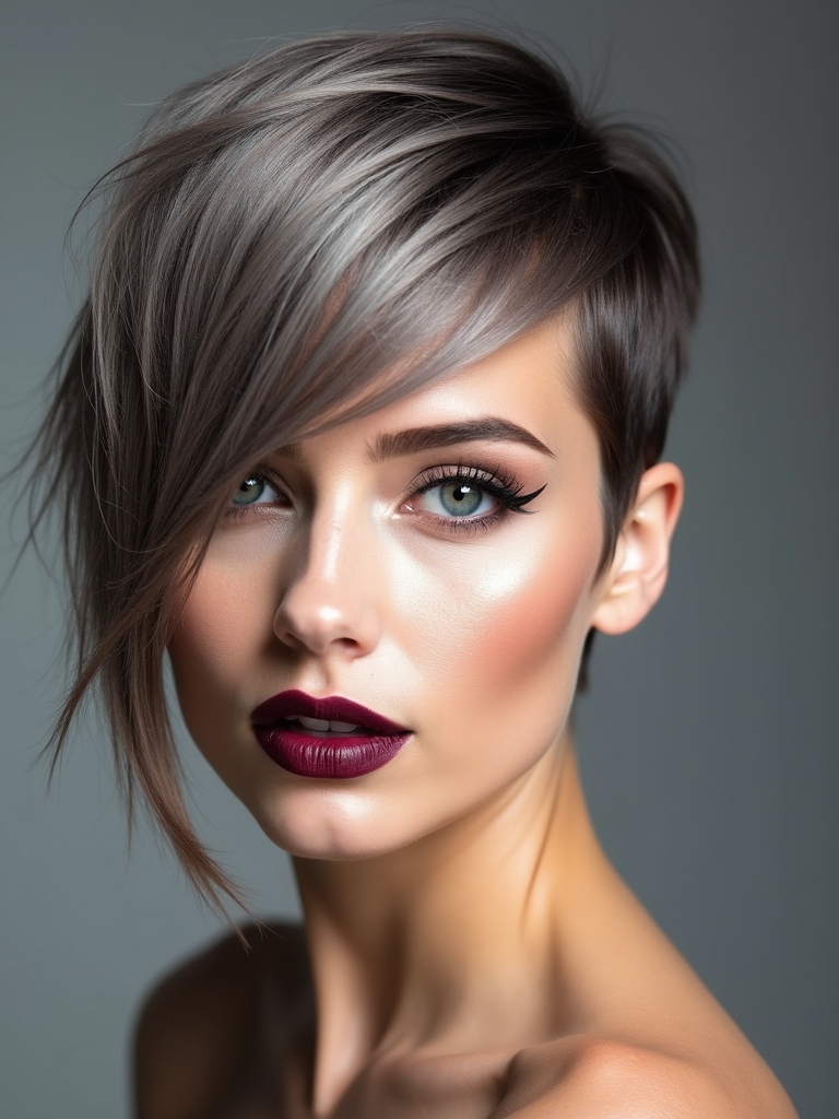 asymmetrical pixie with layers