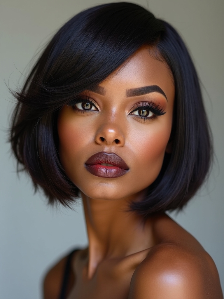 asymmetrical sharp lined loc bob