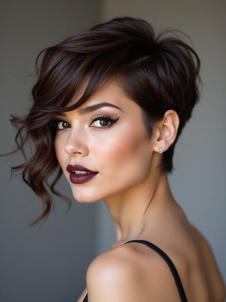 asymmetrical side swept pixie