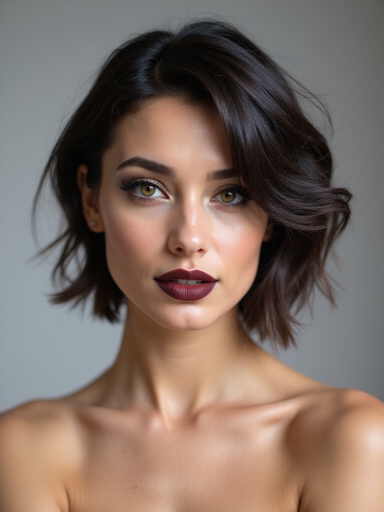 An asymmetrical messy bob