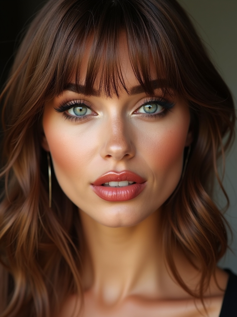 bangs complement oval face balance