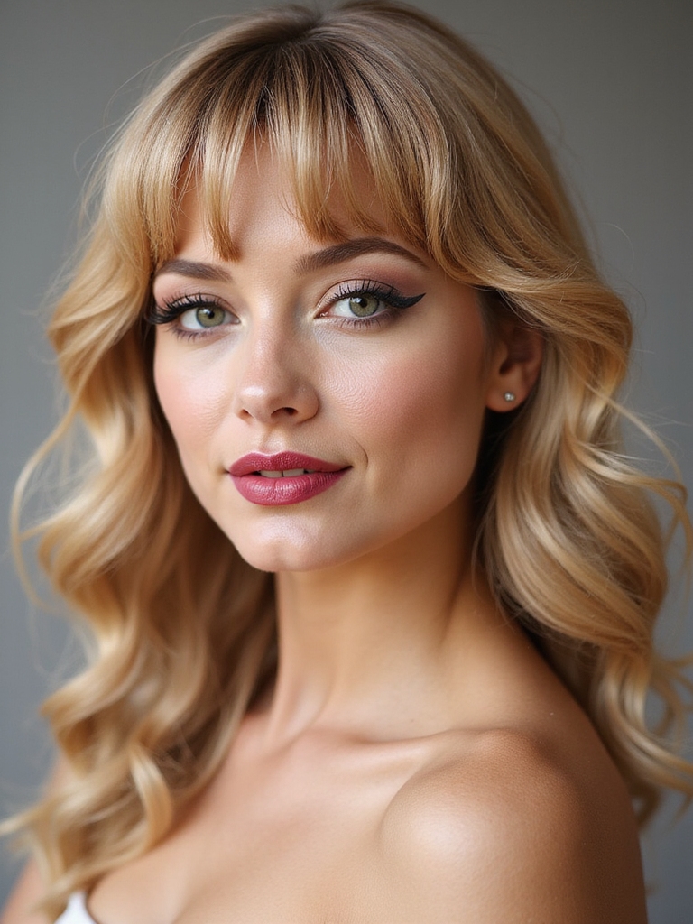 bardot curtain bangs tousled