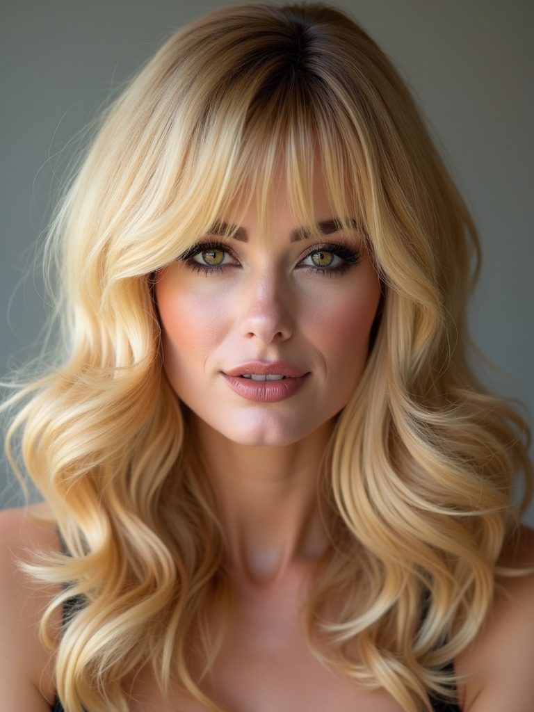 bardot inspired curtain bangs glamour