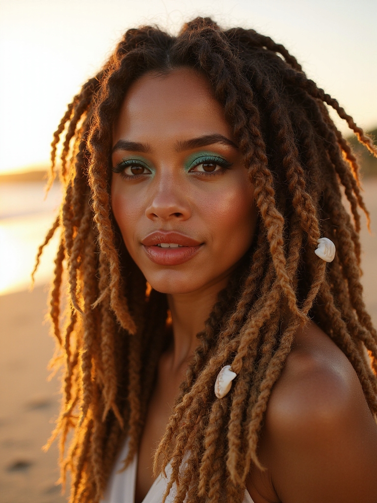 beach textured loose locs