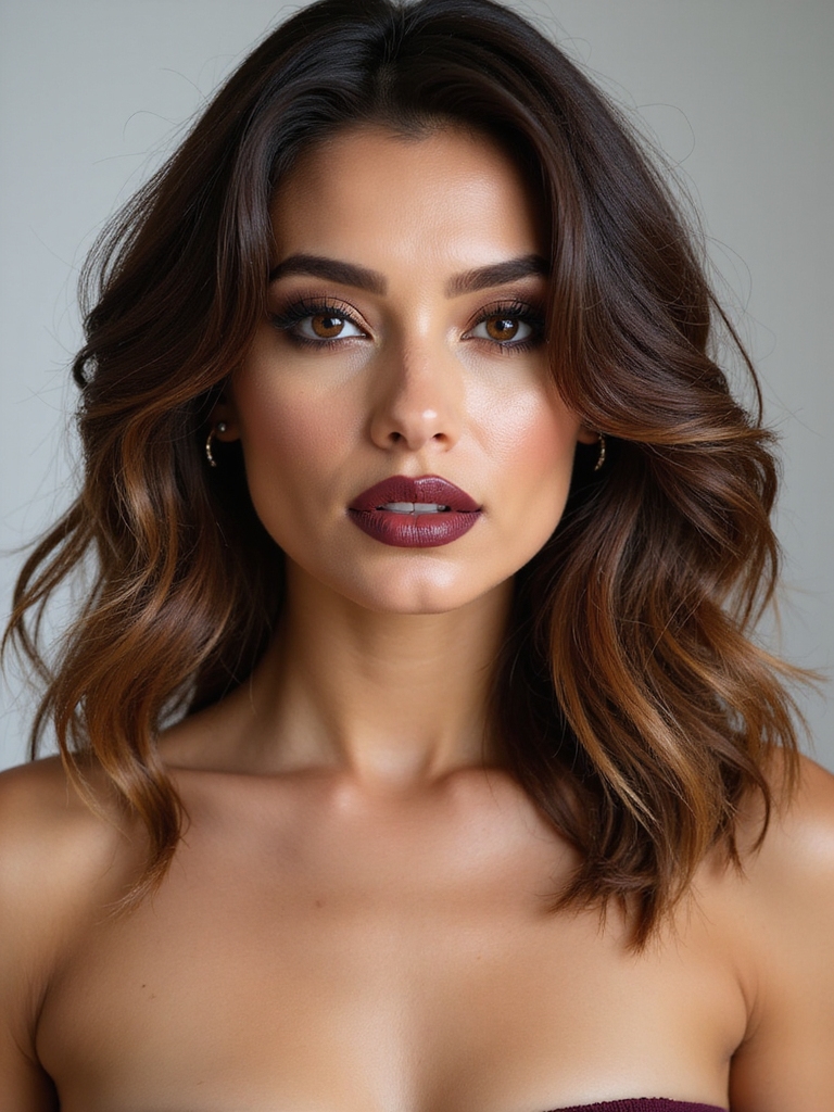 beachy wavy layered side part