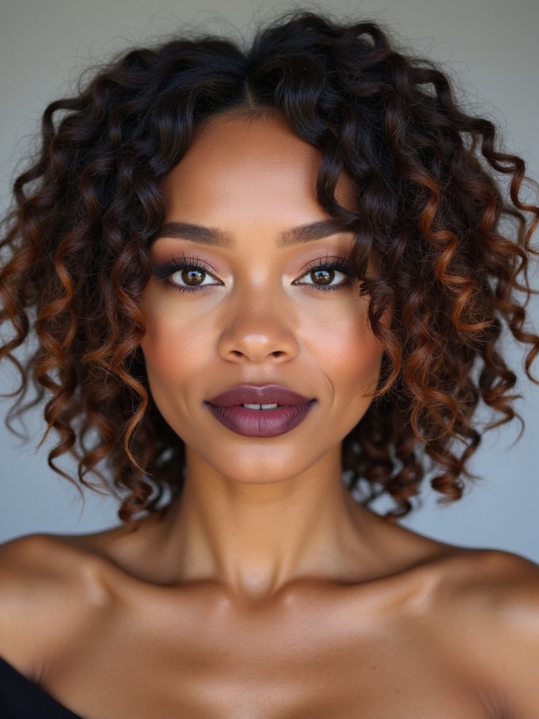 Short locs finished with curly ends for movement