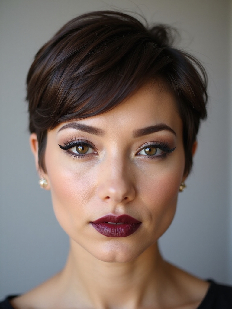 Round face pixie styling