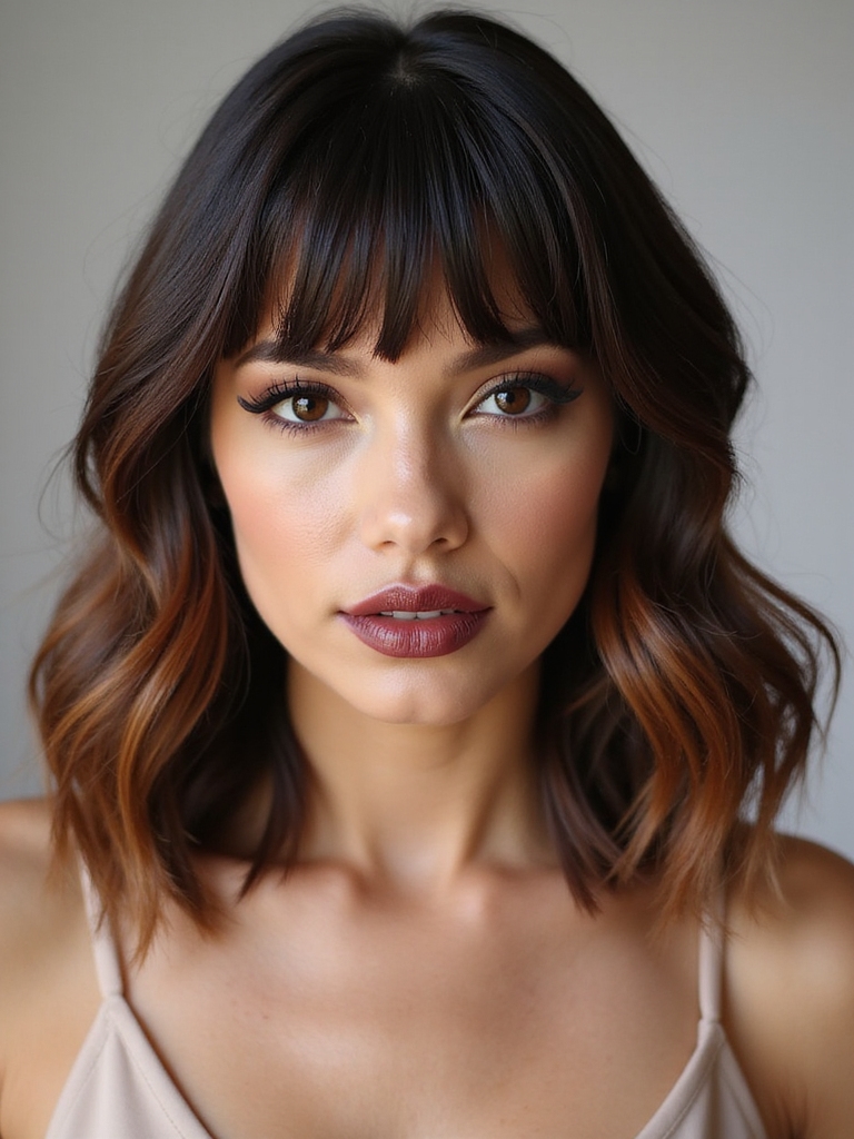 Blunt ends paired with soft curtain face frames