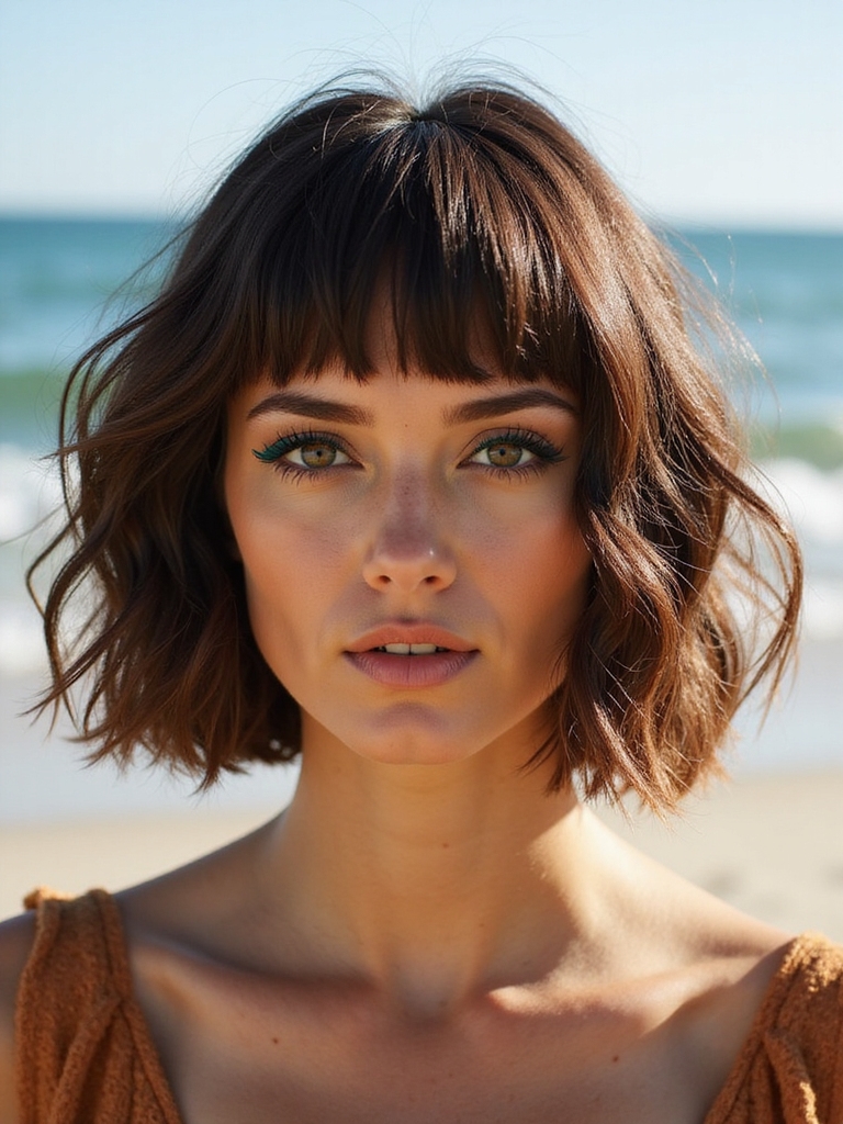 Blunt wavy bob