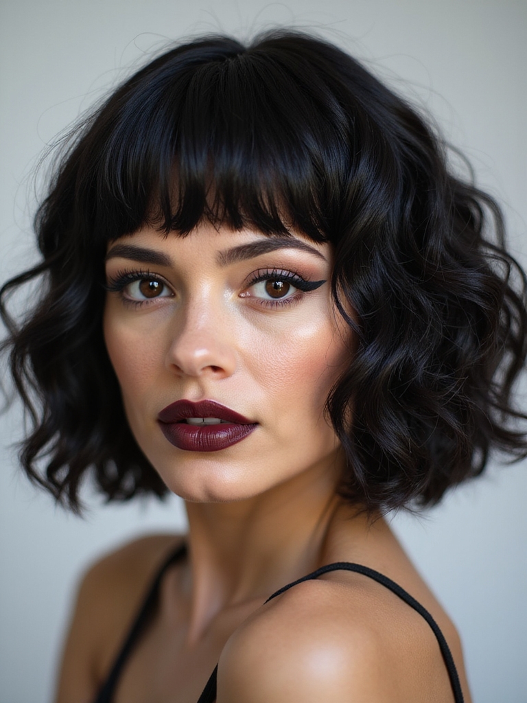 Blunt curly bob