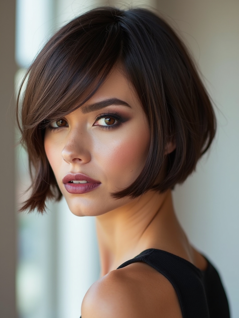 blunt jaw length sleek pixie