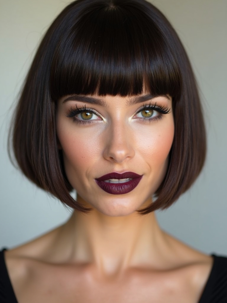 blunt perimeter whisper thin layers