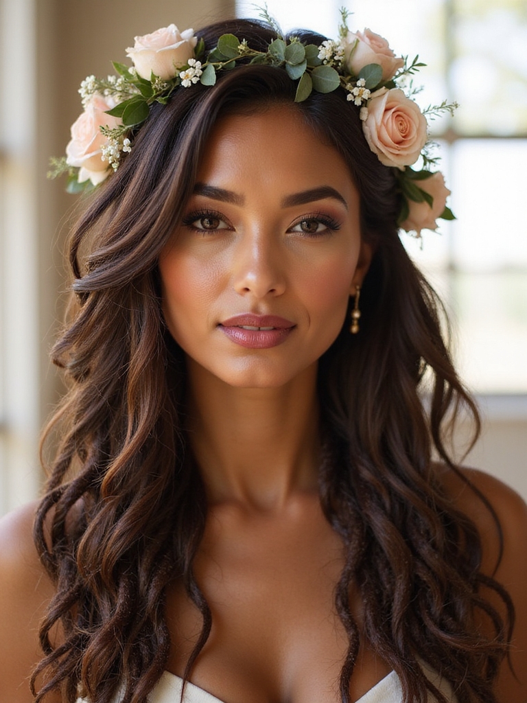 Half-up loc twists dressed with fresh florals