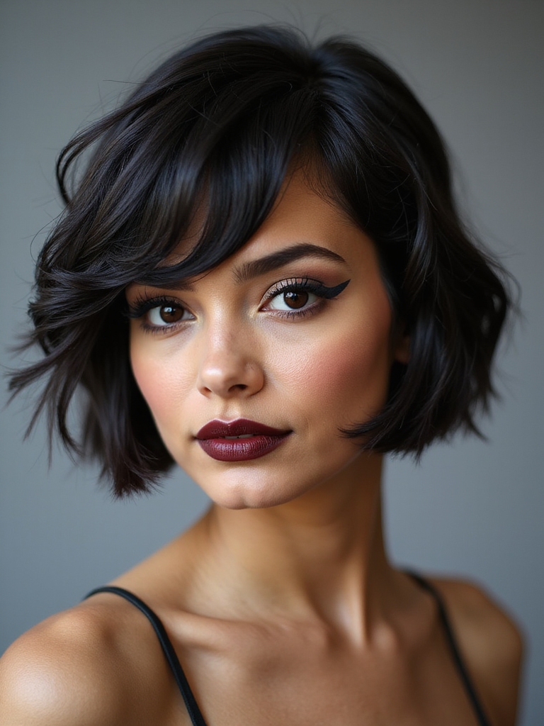 A micro natural hair bob with bold, minimalist texture