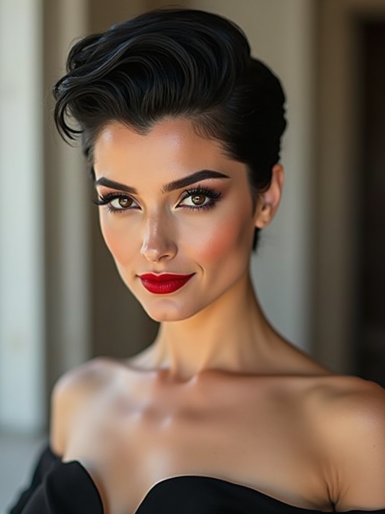 bold vintage pompadour pixie
