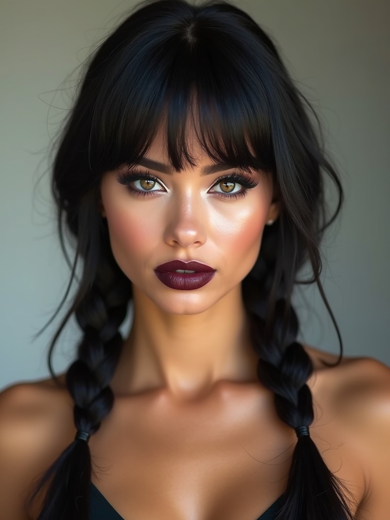 boxer braids with feathered bangs