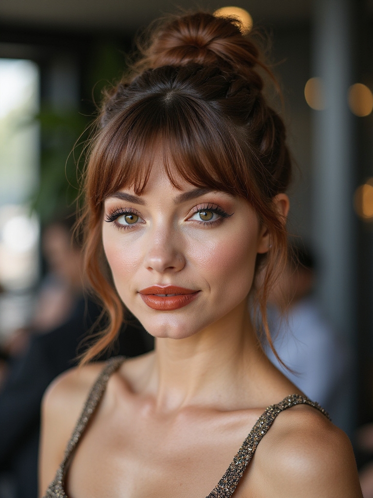 braided half up textured fringe