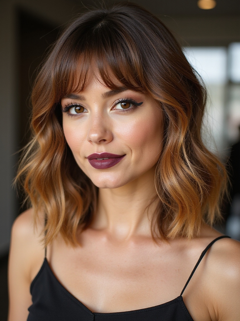 brow grazing textured shoulder waves