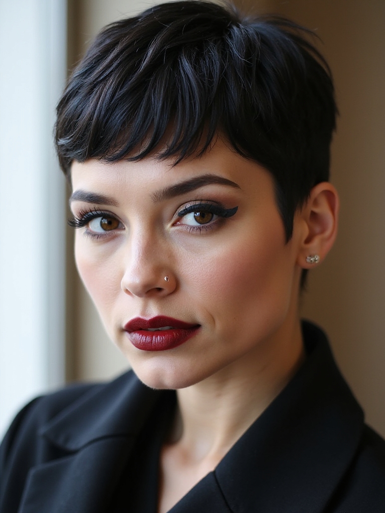 buzzed pixie with edge