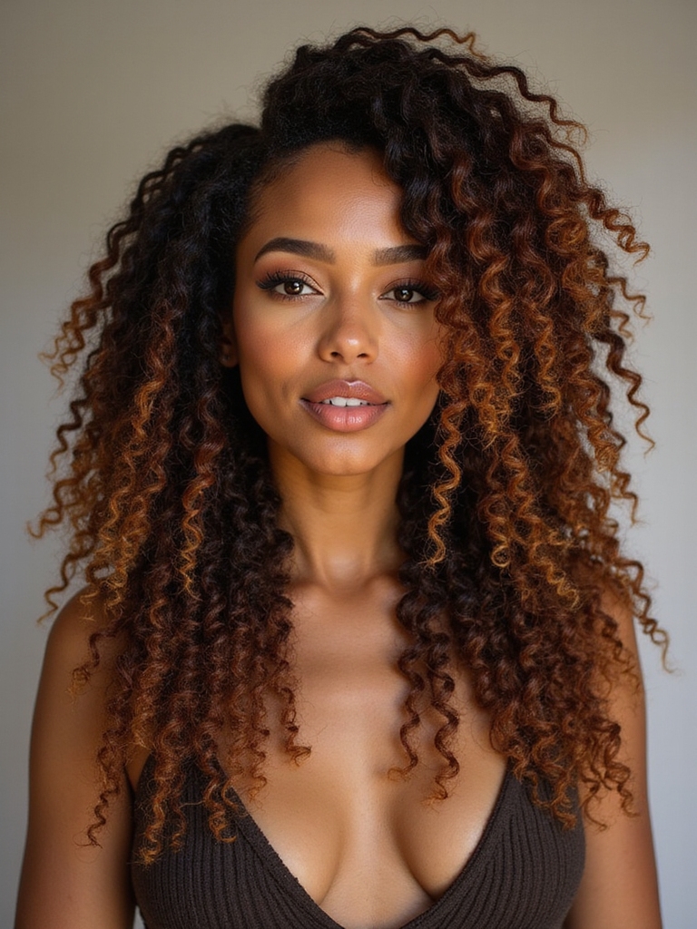 Bohemian crochet locs with scattered curls