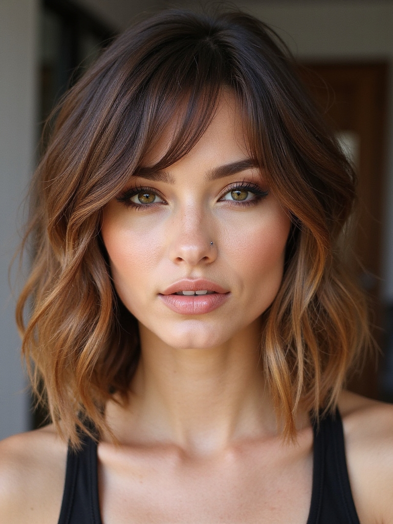 casual flipped out textured bob