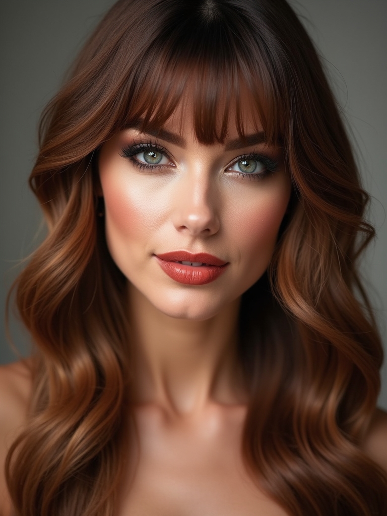 celebrity inspired side swept bangs