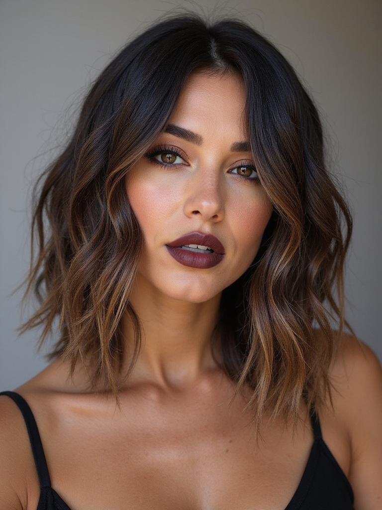 center part sleek boho bob