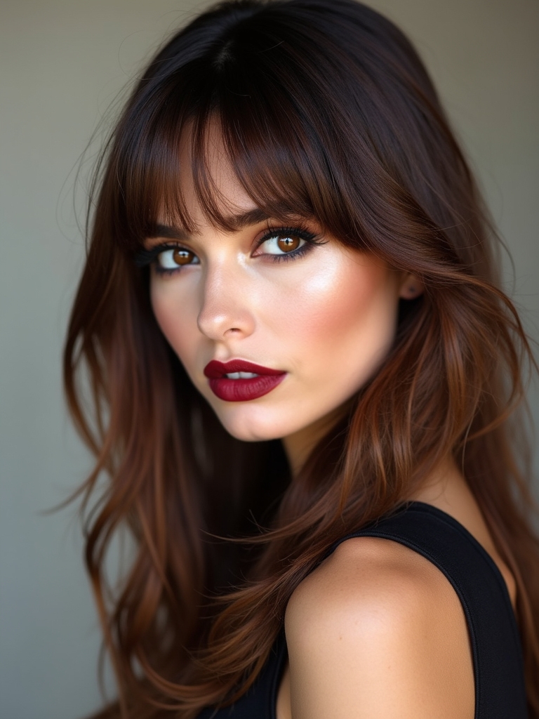 cheekbone grazing side swept fringe