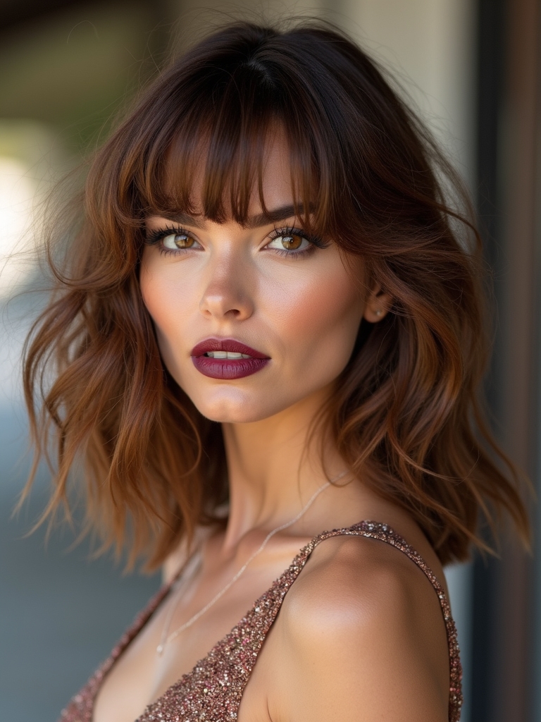 cheekbone skimming face framing layers