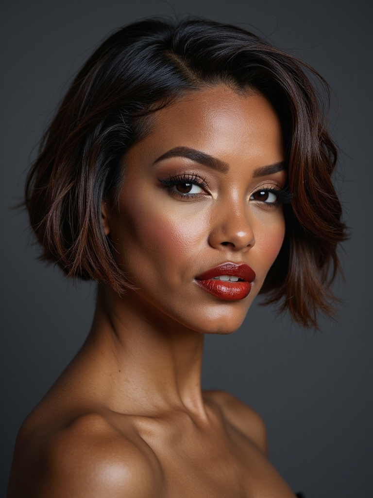 A chic low-maintenance loc bob for women