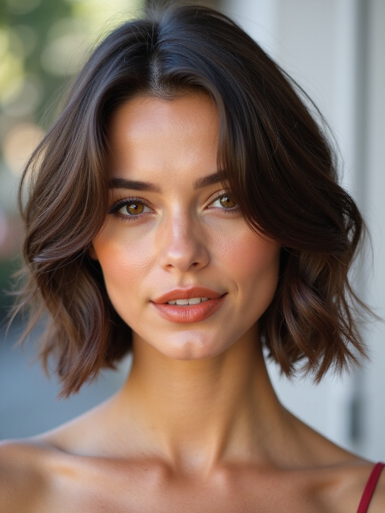 Chin-grazing wavy bob