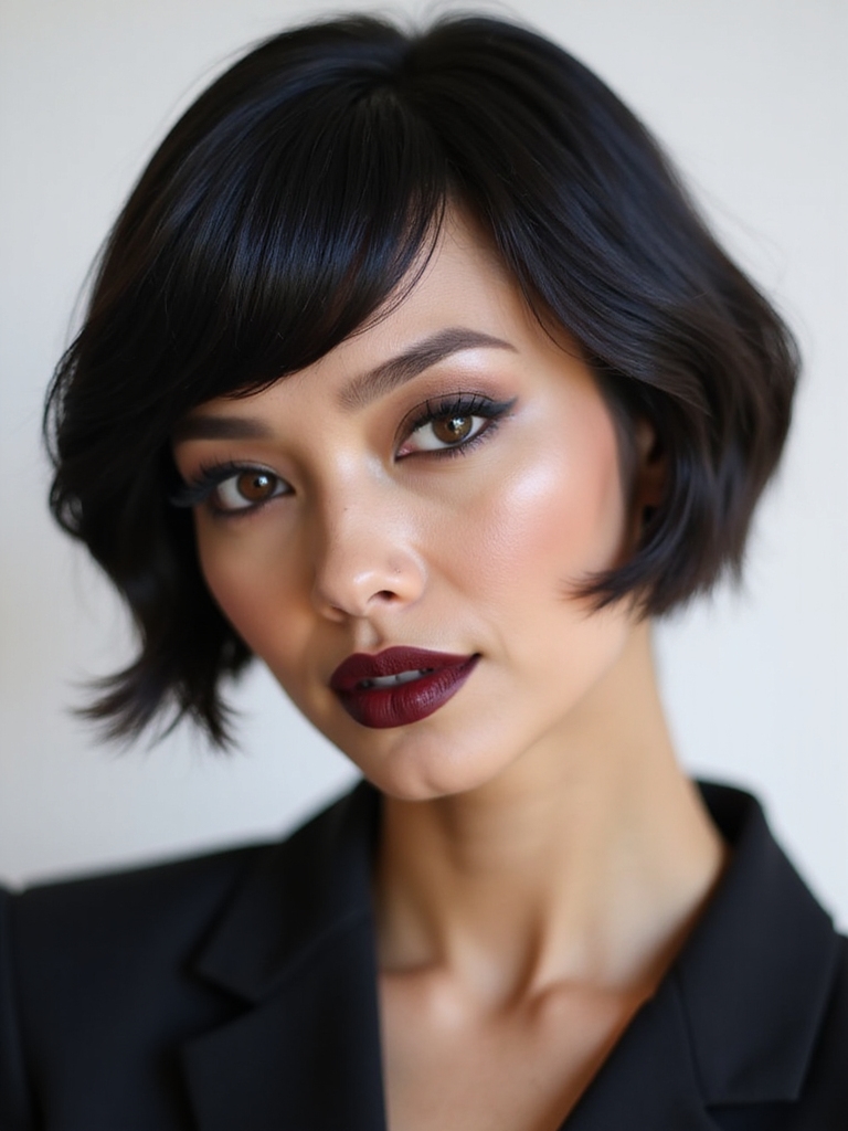 chin grazing tapered nape bob