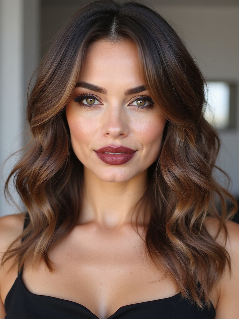 chin grazing tousled layered shag