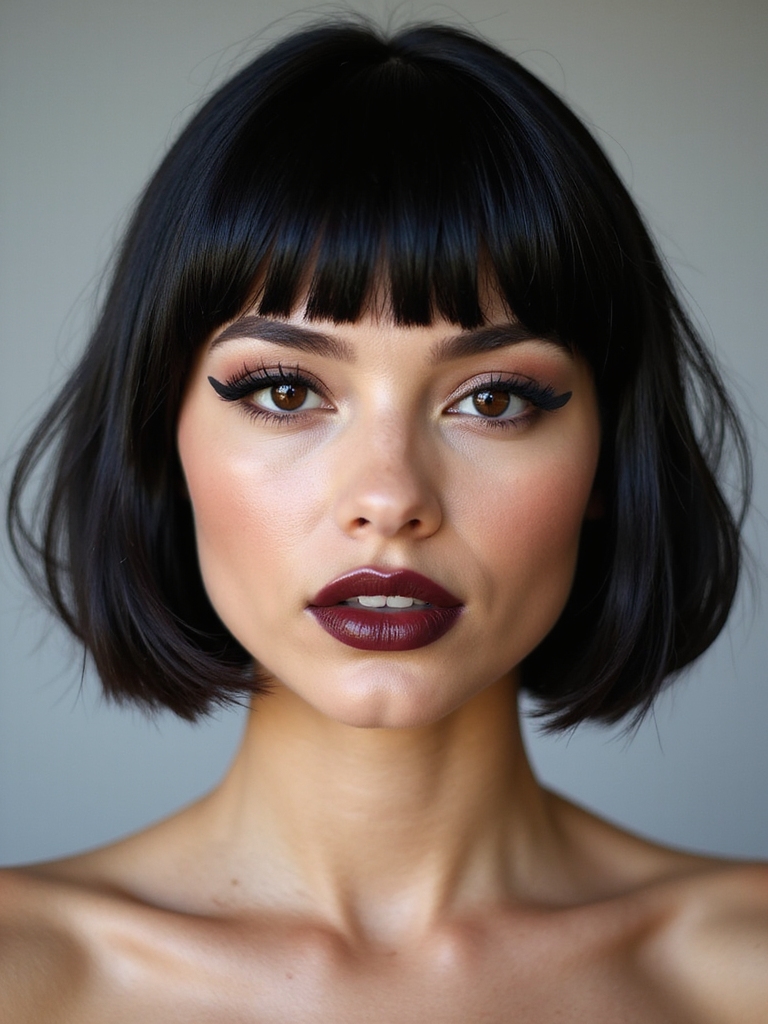 Baby bangs short bob