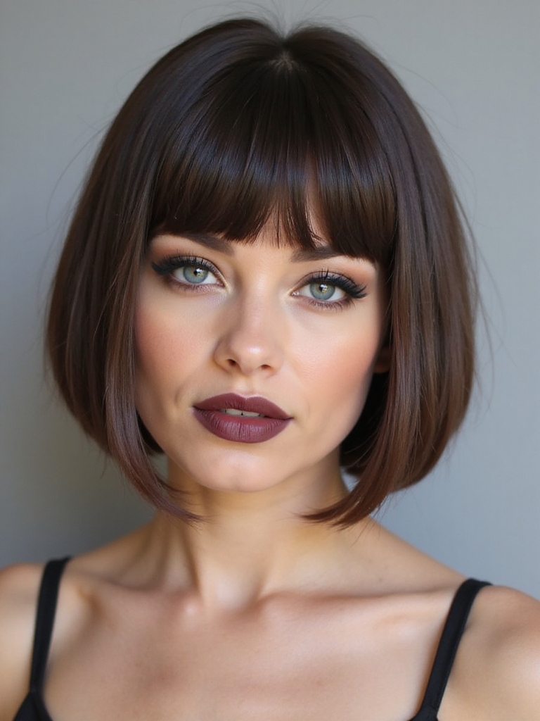 chin length blunt bob density