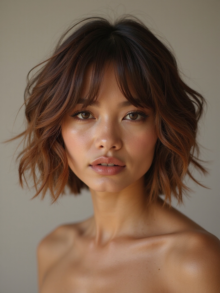 choppy airy jaw length bob