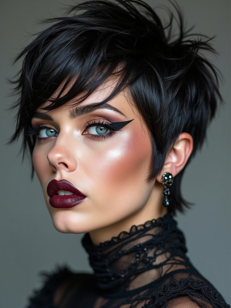 choppy feathered textured pixie