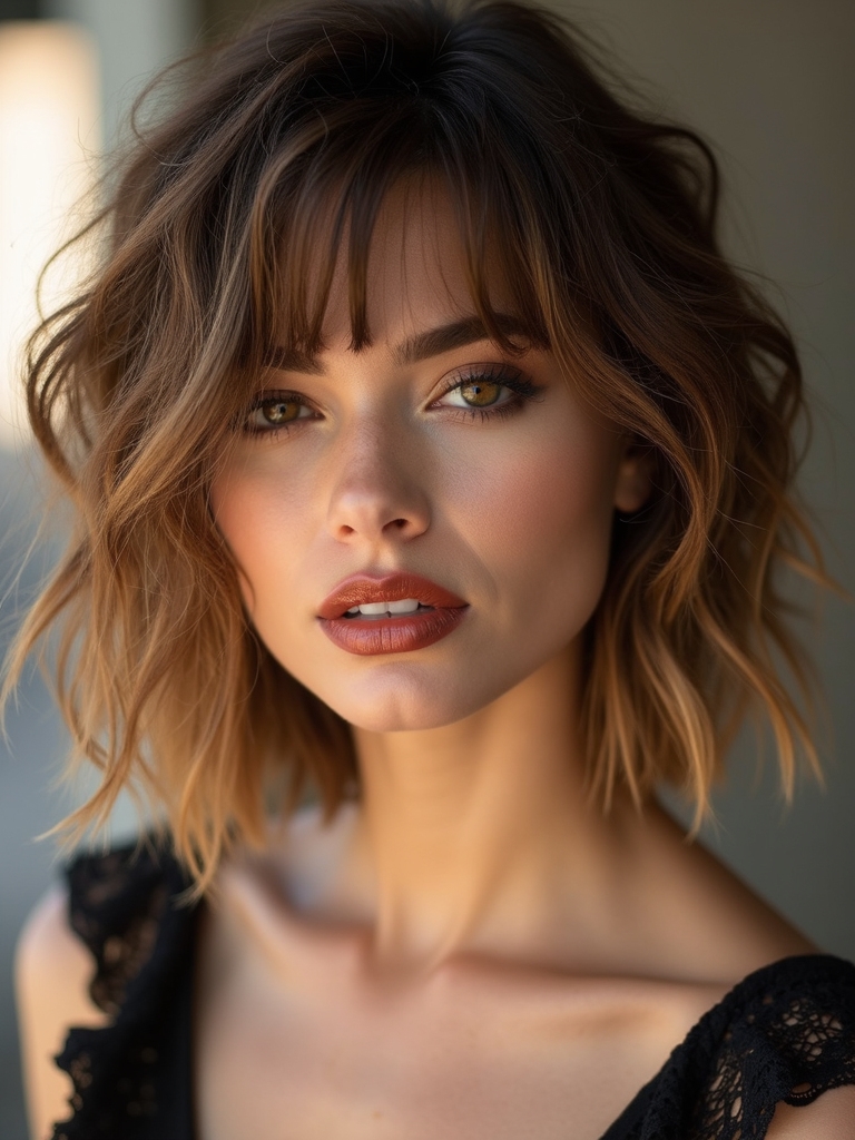 choppy layered airy shaggy bob