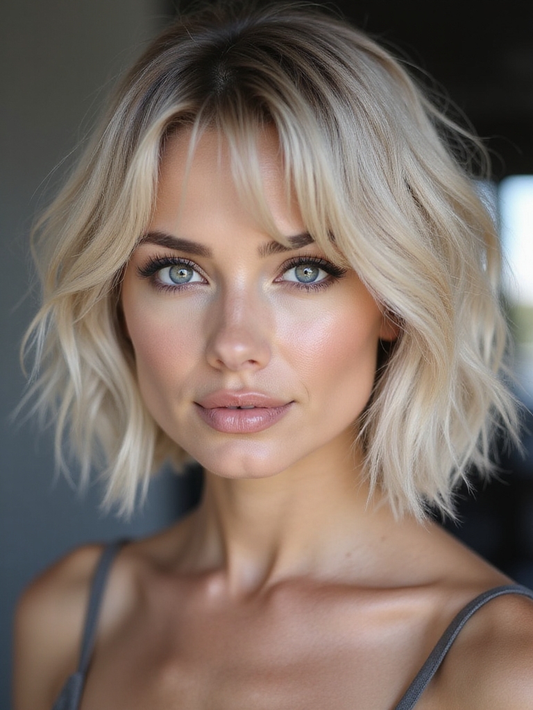 A wolf cut on fine hair with airy spiky crown layers
