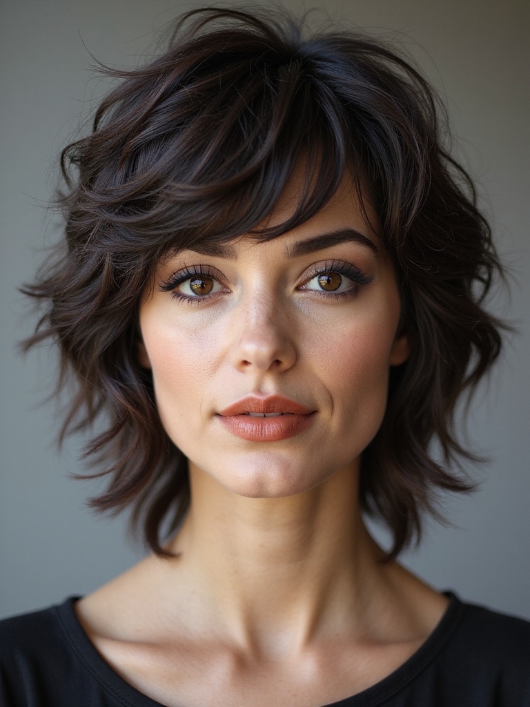 A wolf cut, the mullet-adjacent modern shag