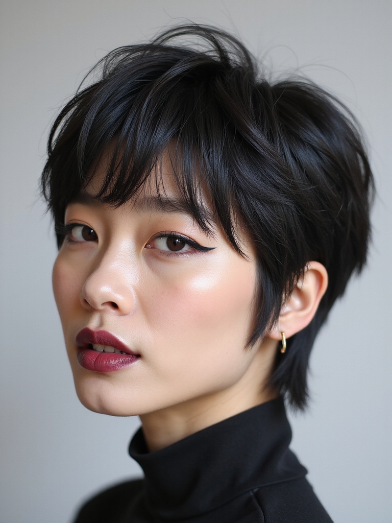 choppy layered mullet pixie crossover