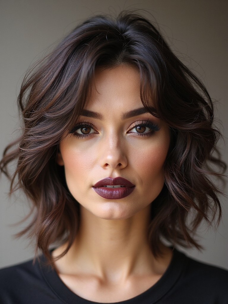 choppy layered voluminous edgy hair