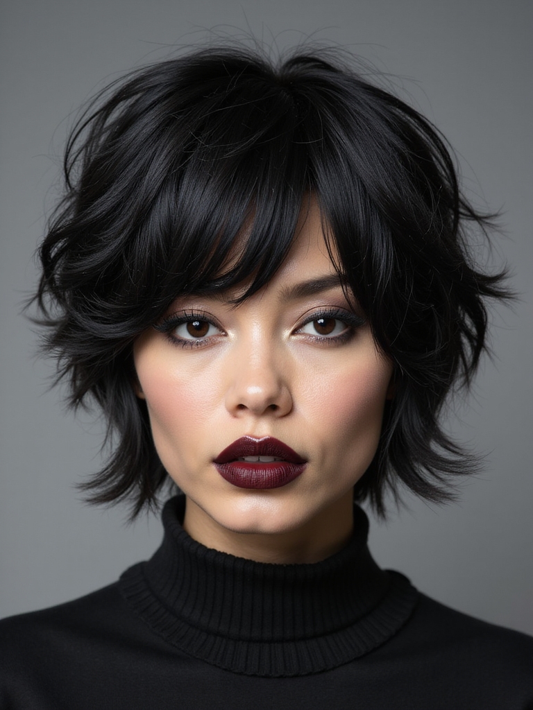 choppy layered wolf cut