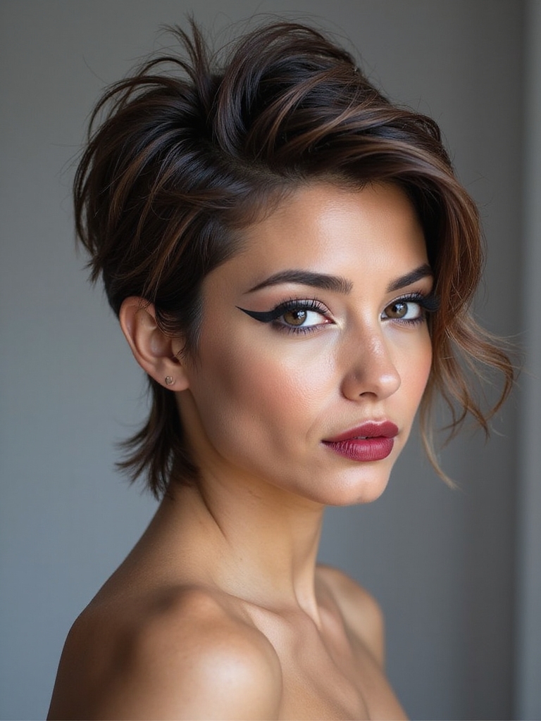choppy layered wolf mullet
