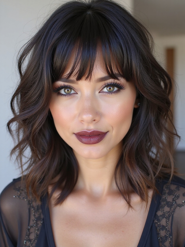 choppy layered wolf shag