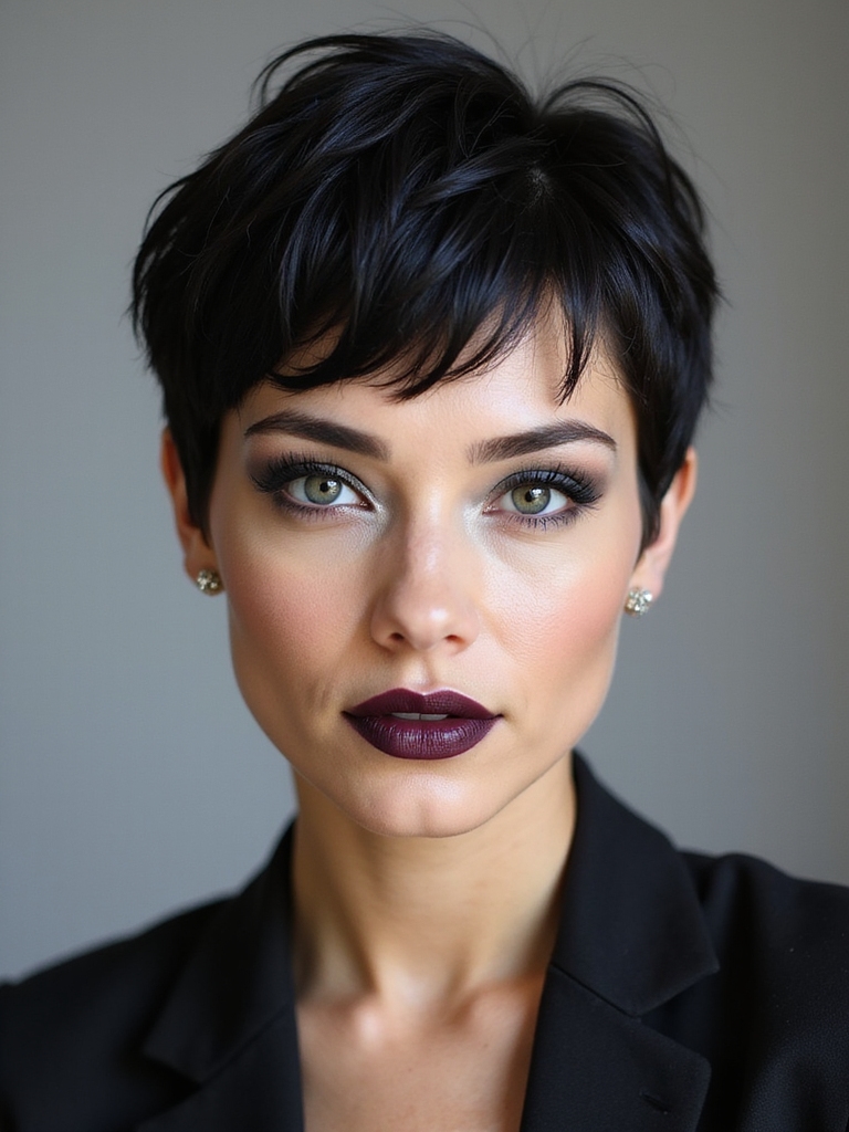 choppy pixie with bangs