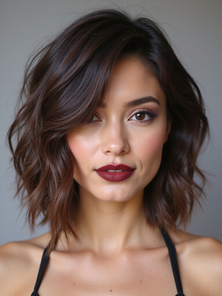 choppy textured shoulder skimming layers