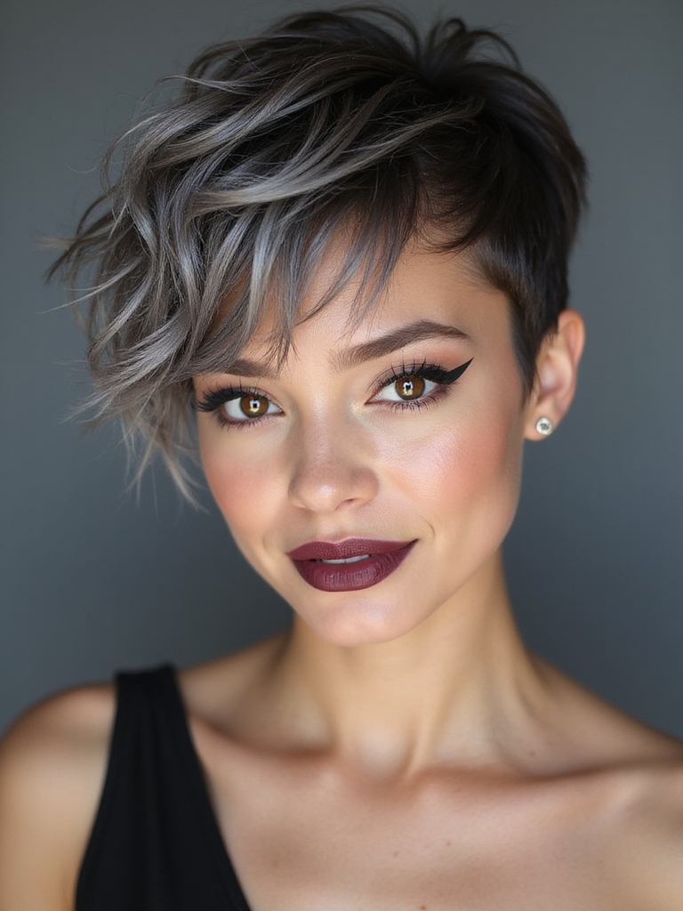 A choppy textured pixie