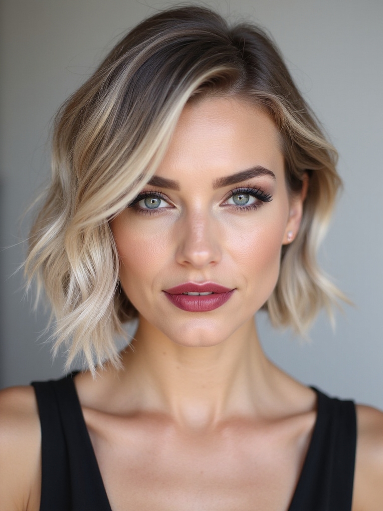 choppy voluminous bob for fine