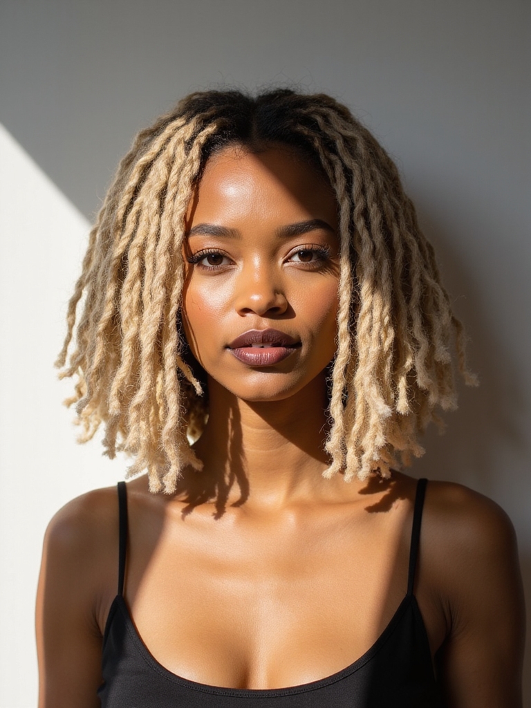 chunky jaw framing textured locs